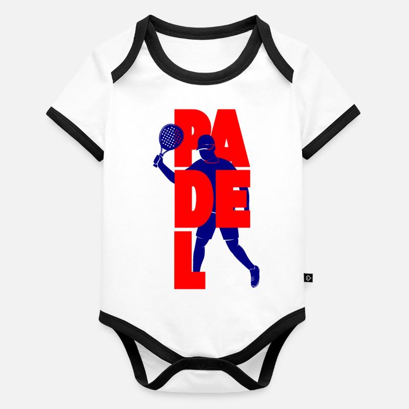 Padel Tennis Conception graphique Body Bébé bio contrasté manches courtes