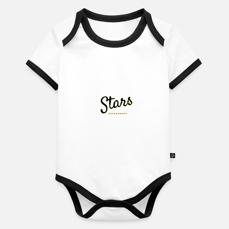 Étoiles Body Bébé bio contrasté manches courtes