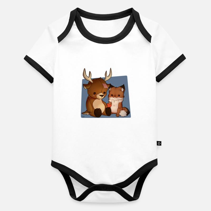 Freundschaft Baby Bio-Kurzarm-Kontrastbody