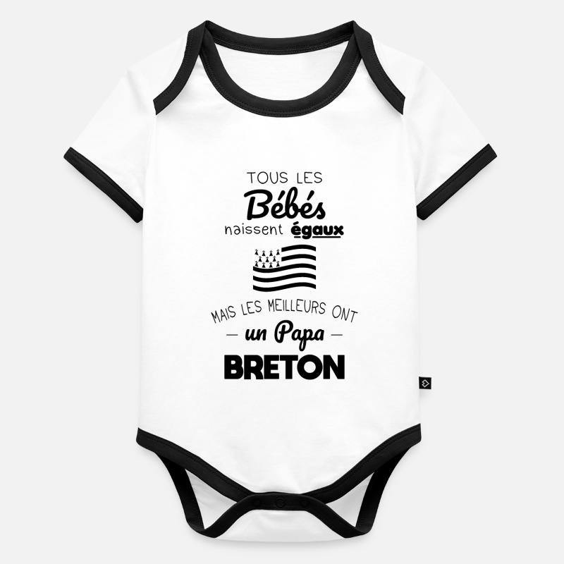 Babys werden gleich geboren, besser als ein bretonischer Vater Baby Bio-Kurzarm-Kontrastbody