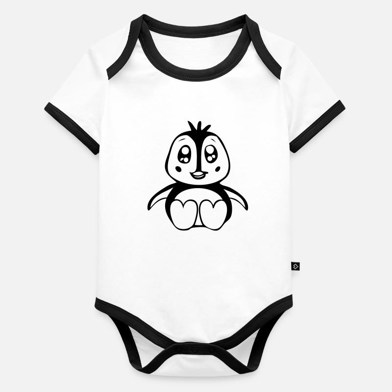baby penguin Organic Baby Contrasting Bodysuit
