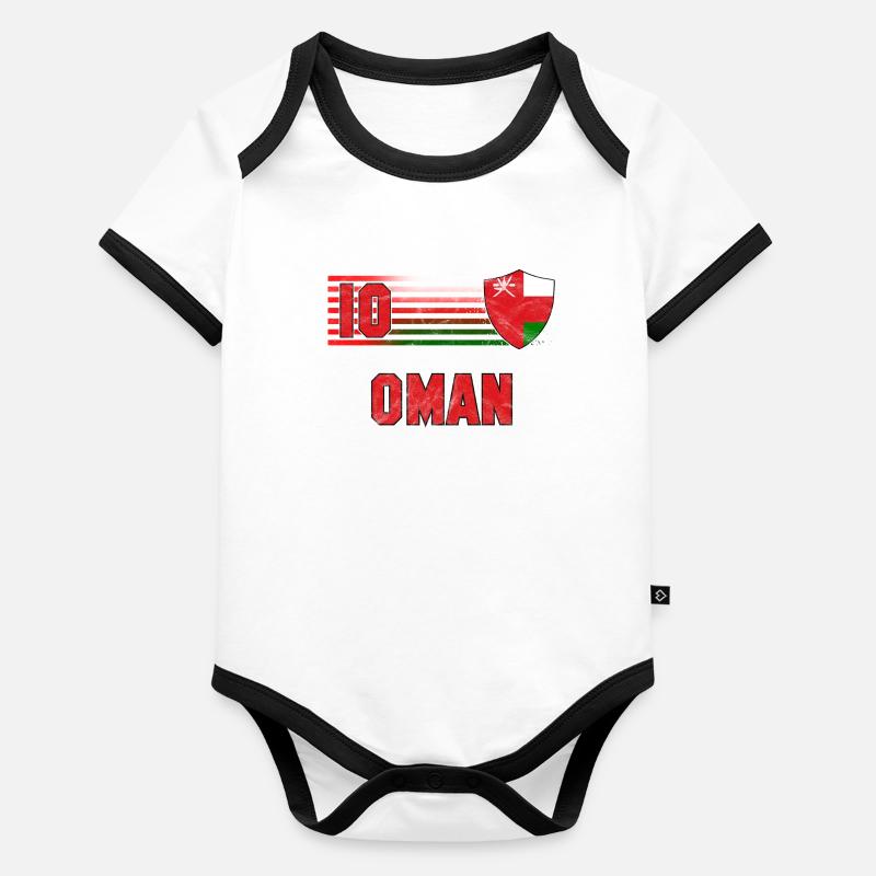 Oman Fußball Mannschaft Baby Bio-Kurzarm-Kontrastbody