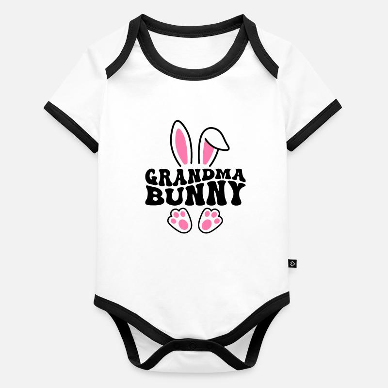 Grandma Bunny Baby Bio-Kurzarm-Kontrastbody