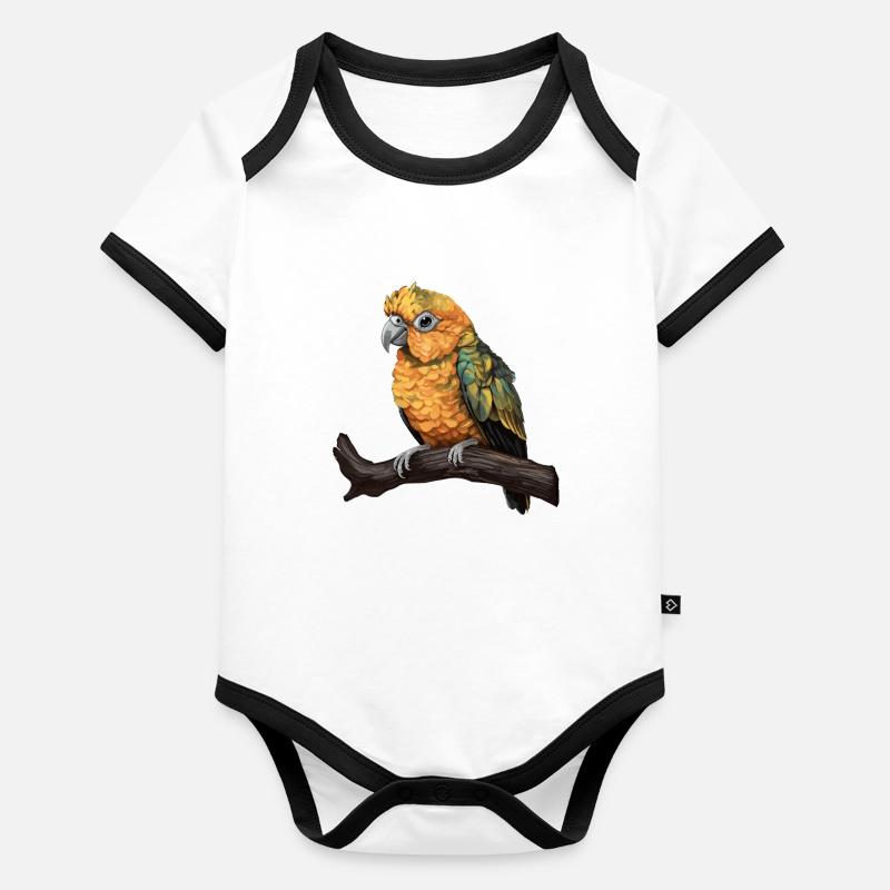Bébé perroquet Oiseau Ara Wilderness Body Bébé bio contrasté manches courtes