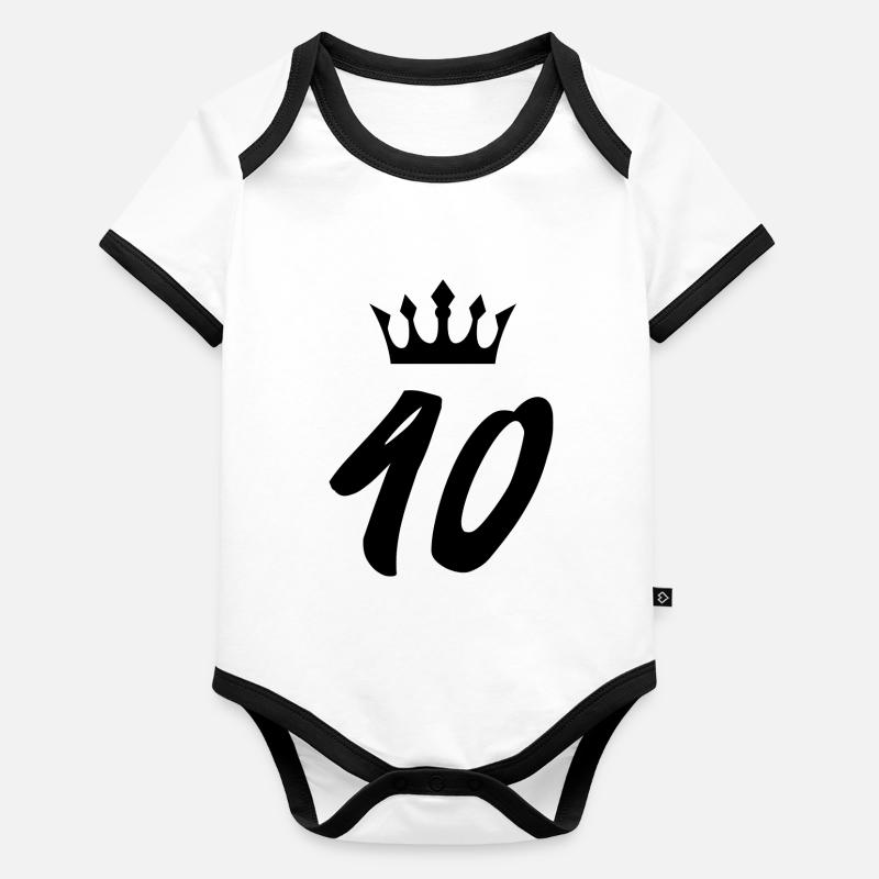 40 Zahl Krone Baby Bio-Kurzarm-Kontrastbody