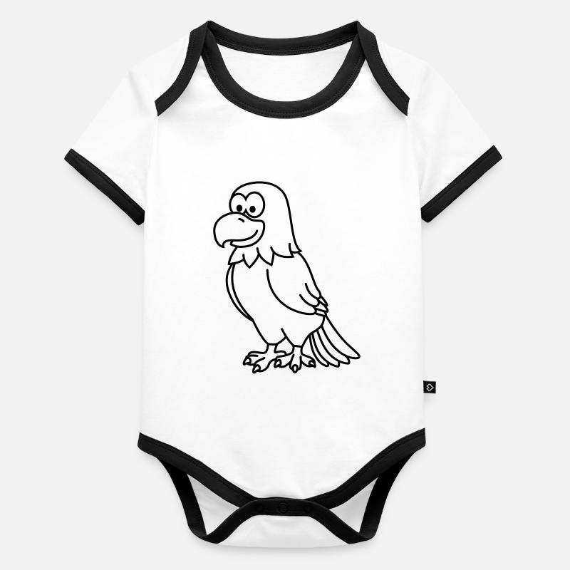 Adler Comic Tier Baby Bio-Kurzarm-Kontrastbody
