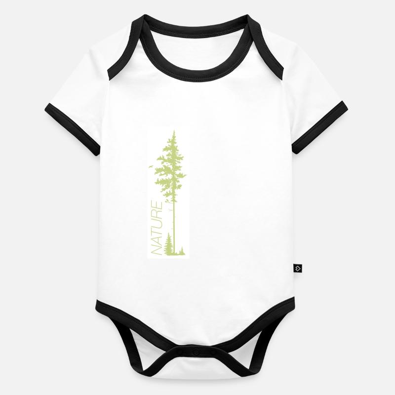 Bäume im Wald Baby Bio-Kurzarm-Kontrastbody