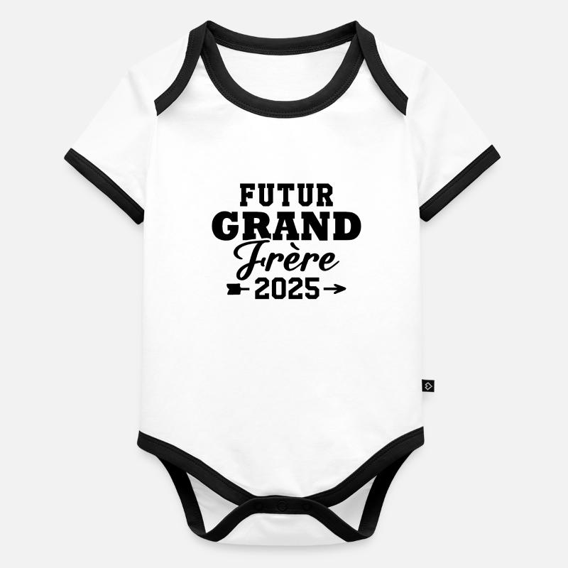 Futur Grand Frère 2025 Body Bébé bio contrasté manches courtes