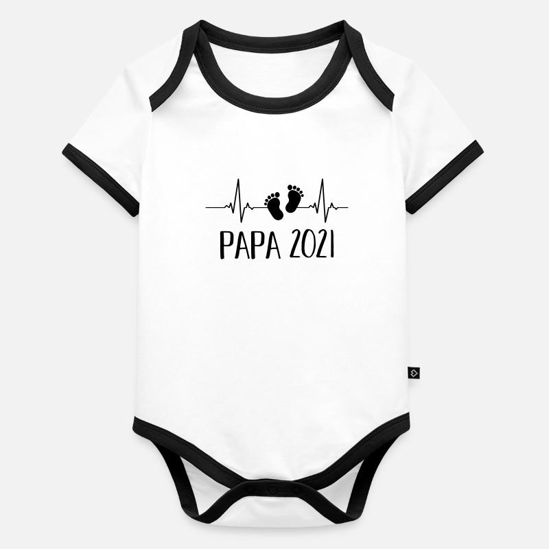 Papa 2021 Baby Bio-Kurzarm-Kontrastbody