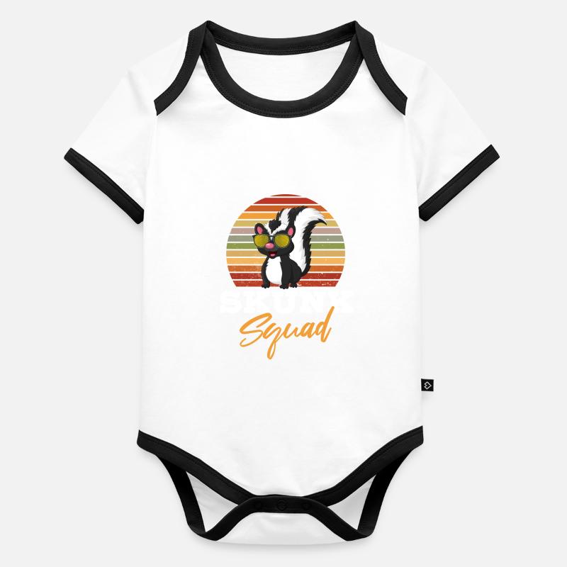 Putois Squad Body Bébé bio contrasté manches courtes