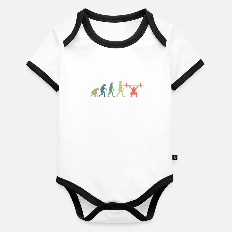 Fitness Evolution Gewichtheben Baby Bio-Kurzarm-Kontrastbody
