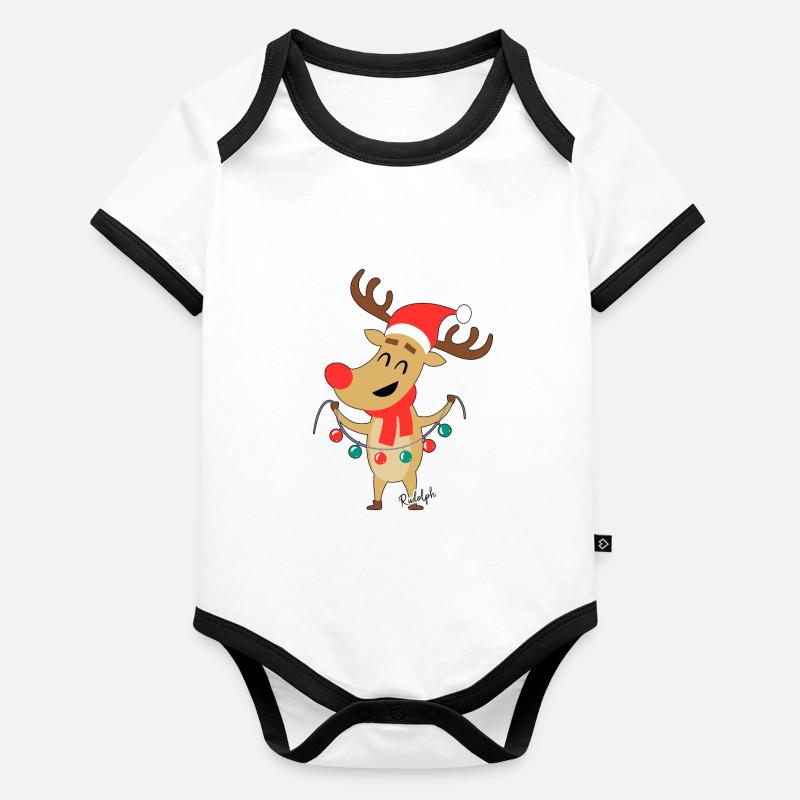 Joyeux Noël Body Bébé bio contrasté manches courtes