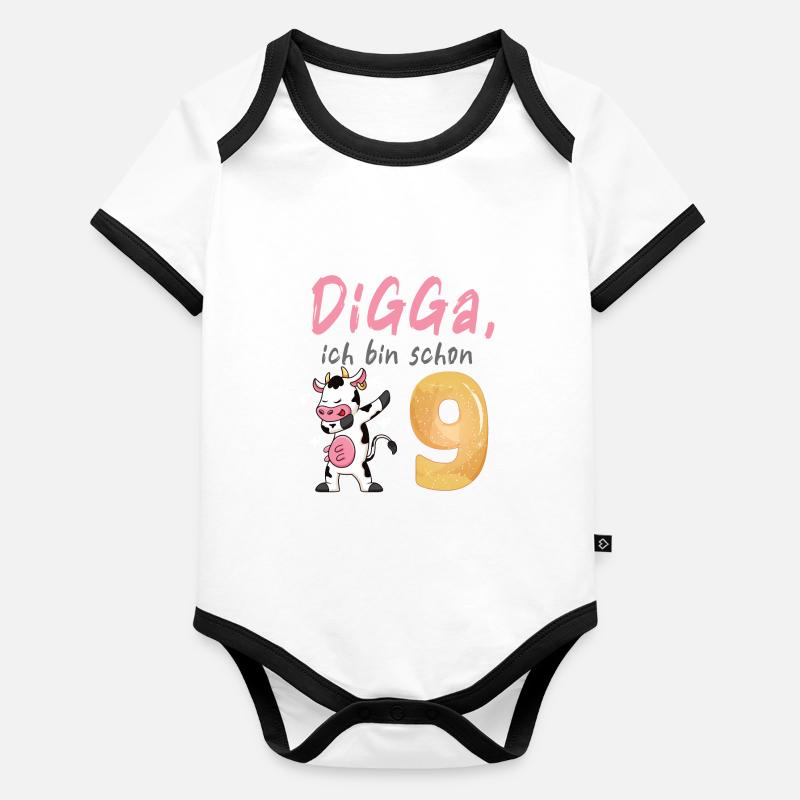 DIGGA, ich bin schon 9 Baby Bio-Kurzarm-Kontrastbody