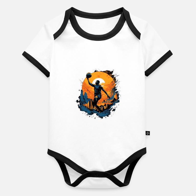 BASKETBALL forever! Organic Baby Contrasting Bodysuit