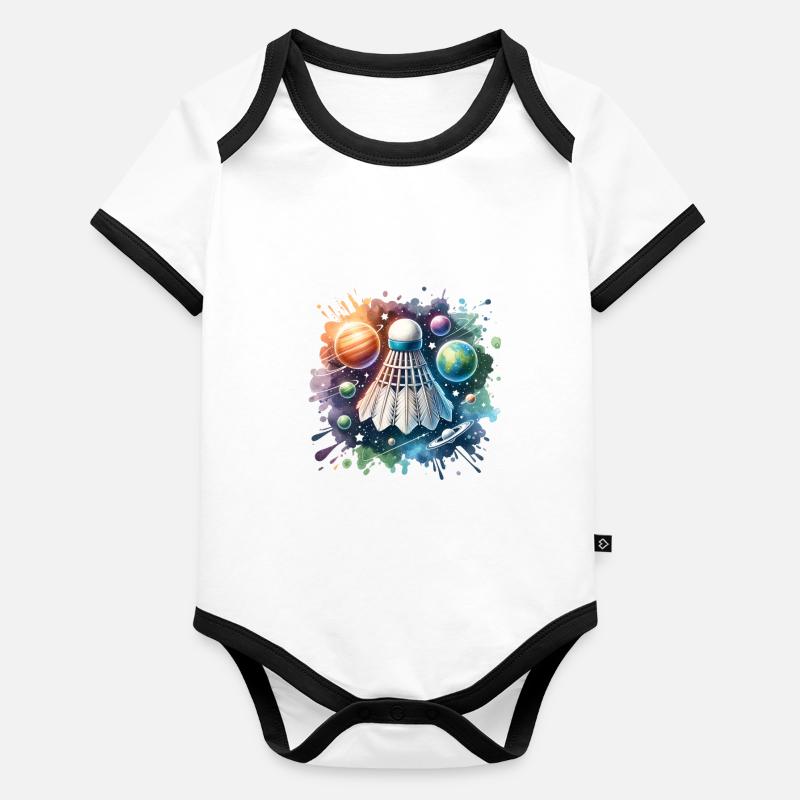 Design de badminton cool Body Bébé bio contrasté manches courtes