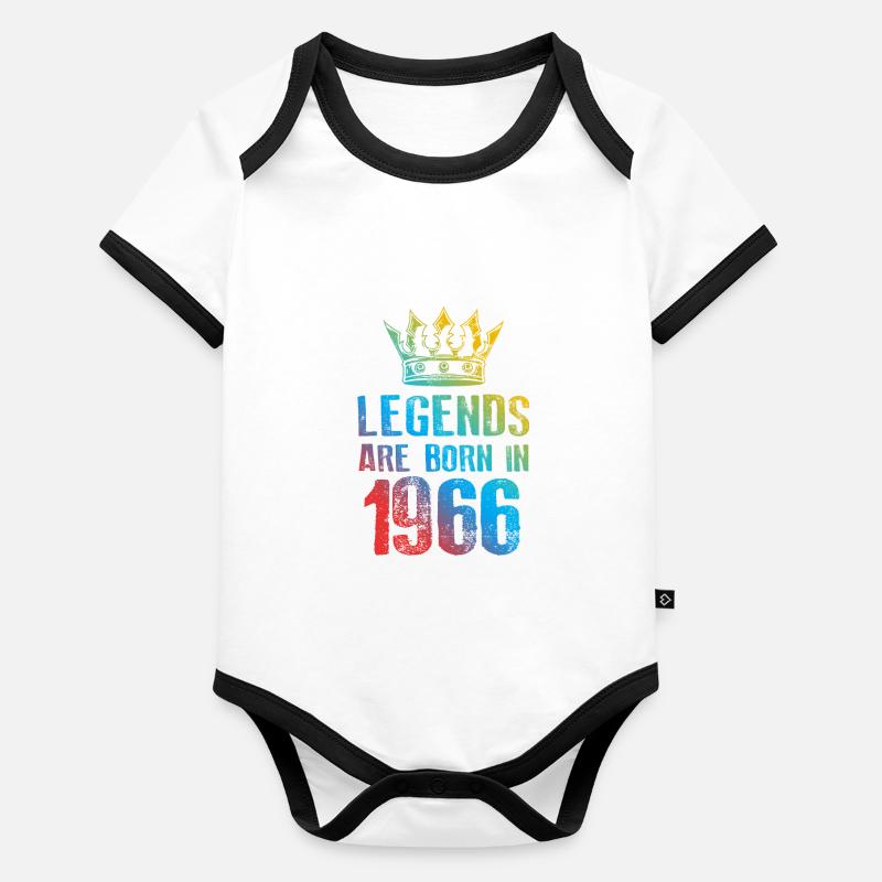 1966 Legends Born In Organic Baby Contrasting Bodysuit
