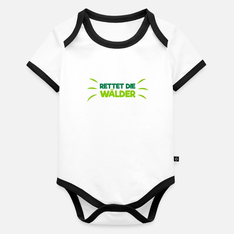 Rettet die Wälder! Baby Bio-Kurzarm-Kontrastbody