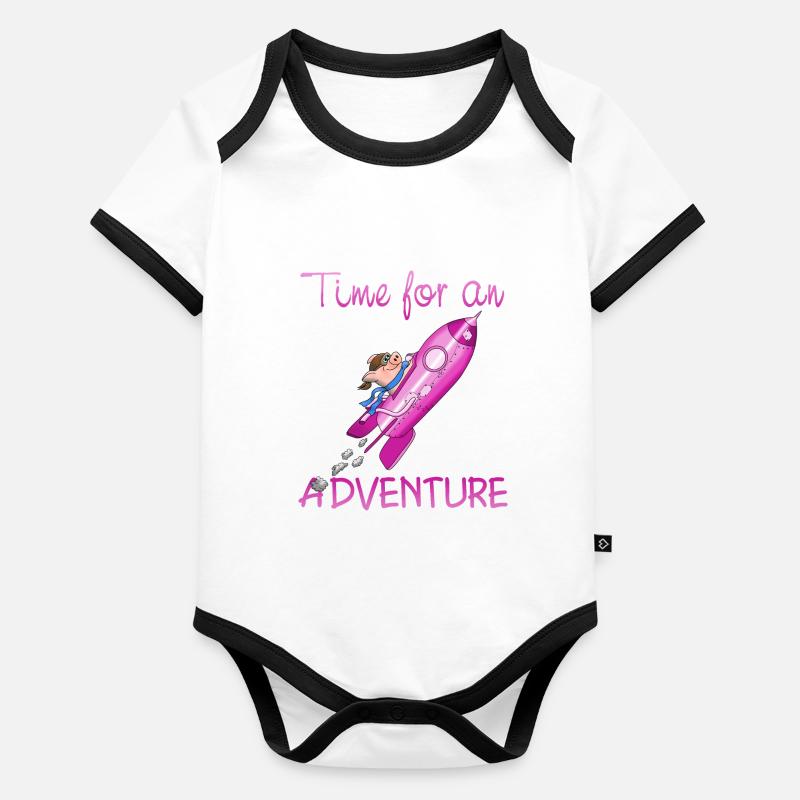 Lustige Rakete Baby Bio-Kurzarm-Kontrastbody