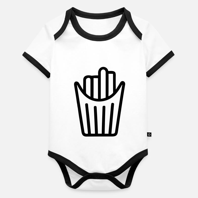 cornet de frites Body Bébé bio contrasté manches courtes