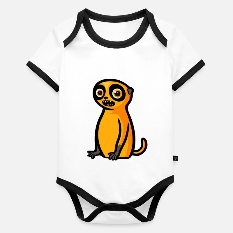 Suricate Halloween Bande dessinée drôle Body Bébé bio contrasté manches courtes