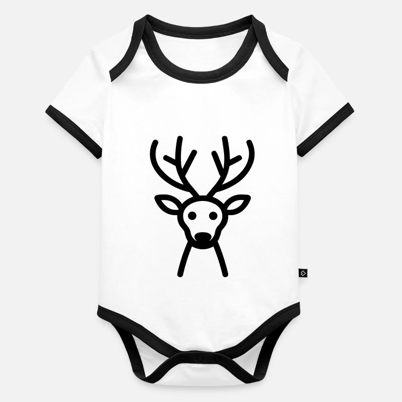 renne Body Bébé bio contrasté manches courtes