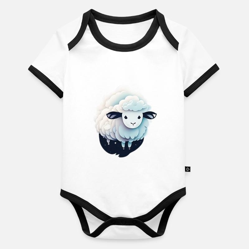 Schaf Baby Bio-Kurzarm-Kontrastbody
