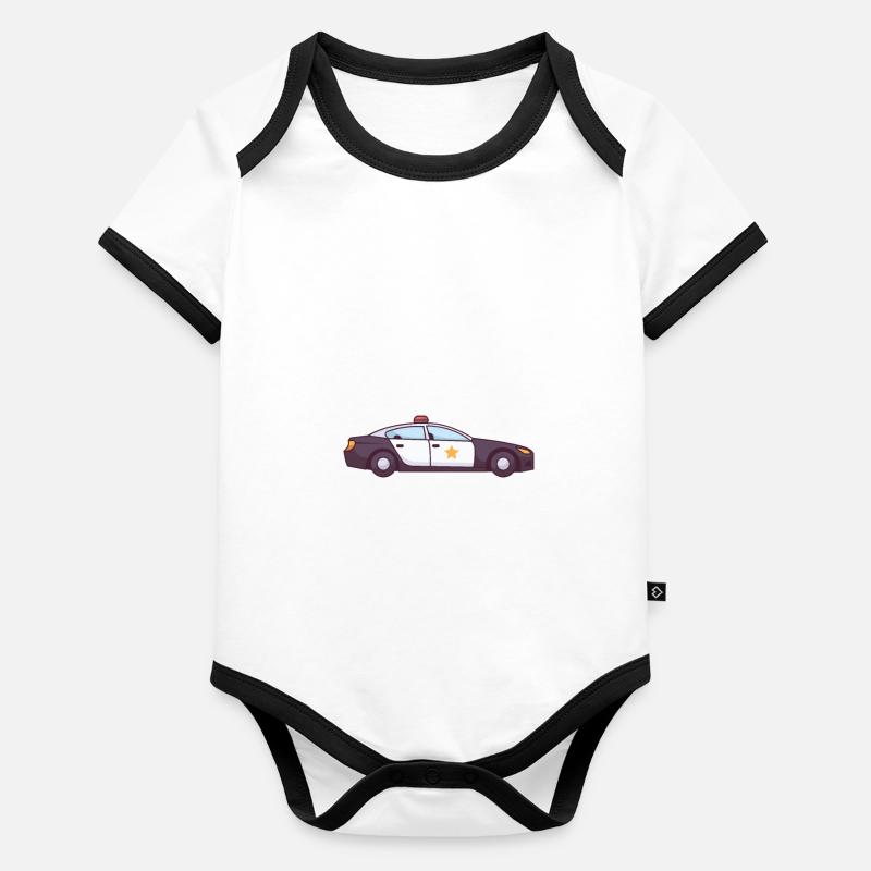 Polizeiauto Baby Bio-Kurzarm-Kontrastbody