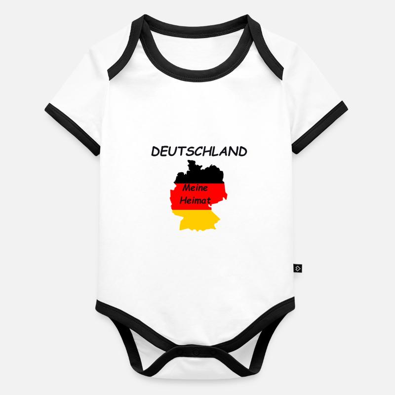 Allemagne ma maison - drapeau / drapeau Body Bébé bio contrasté manches courtes