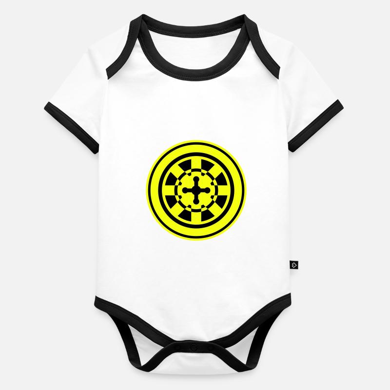 Symbole d’icône de roulette Body Bébé bio contrasté manches courtes