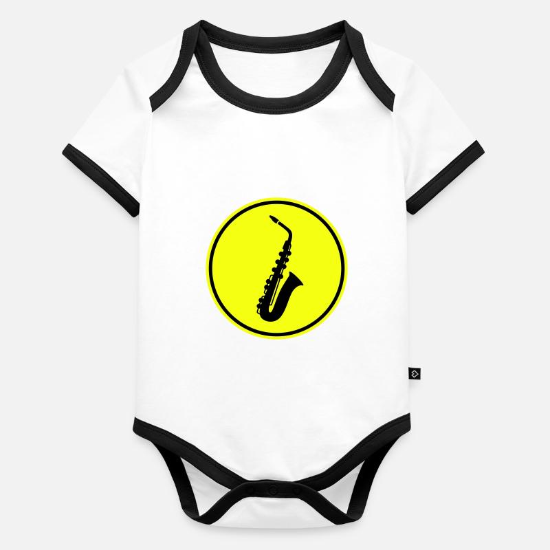 Symbole de trompette Body Bébé bio contrasté manches courtes