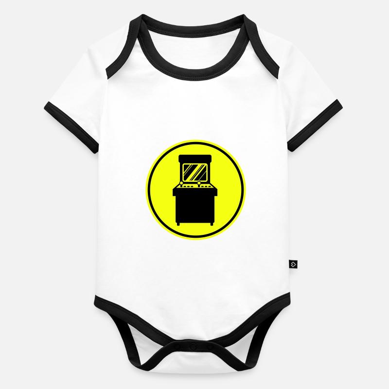 Arcade Retro Gamer Body Bébé bio contrasté manches courtes