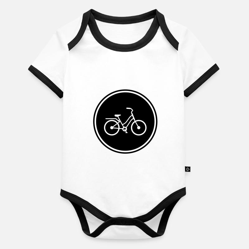 Icône de vélo Body Bébé bio contrasté manches courtes