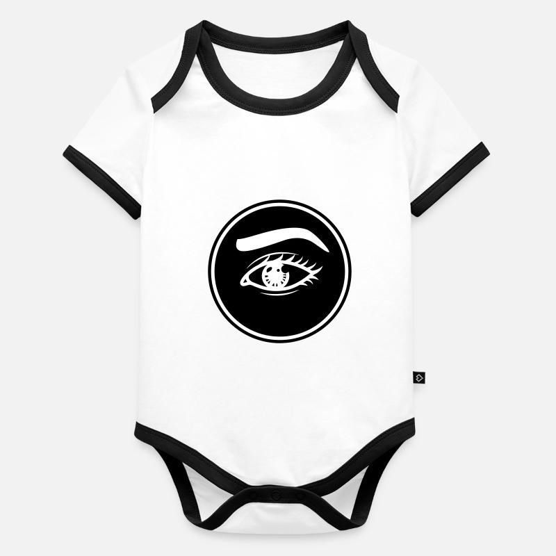 Symbole de l’œil Body Bébé bio contrasté manches courtes