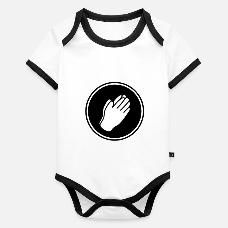 Hände symbol Baby Bio-Kurzarm-Kontrastbody