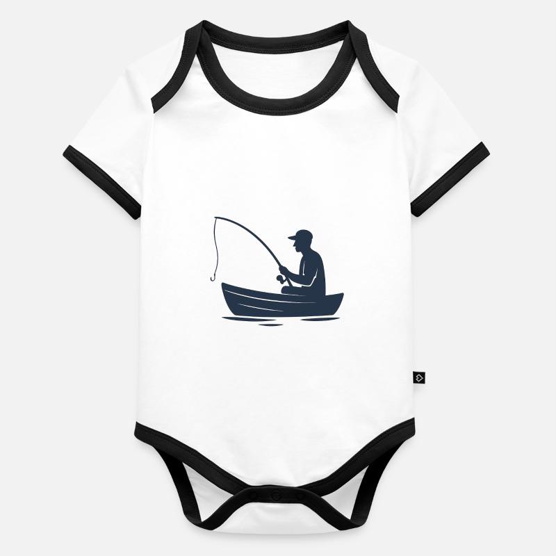 Fishing: peace, nature and playing with fish Organic Baby Contrasting Bodysuit