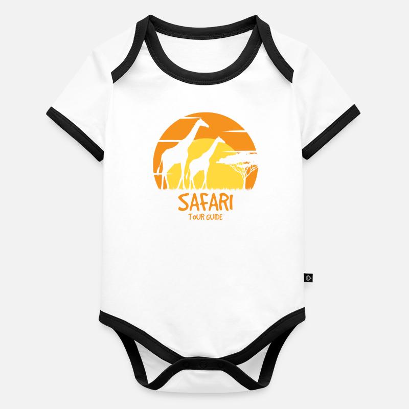 Guide de voyage Safari Body Bébé bio contrasté manches courtes