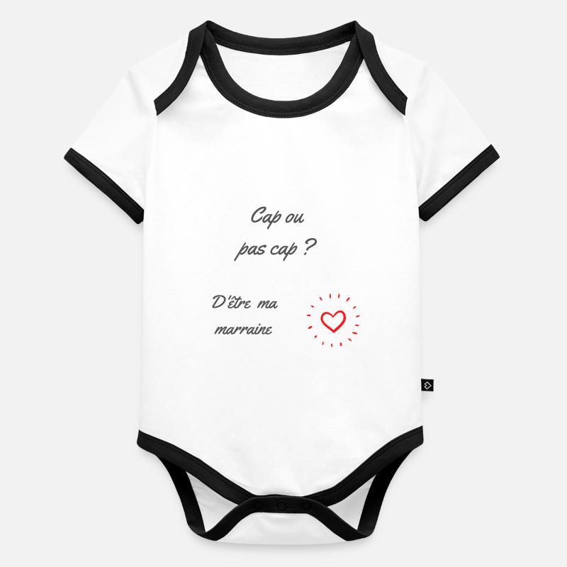 Cap ou pas cap ? D'être ma marraine Body Bébé bio contrasté manches courtes