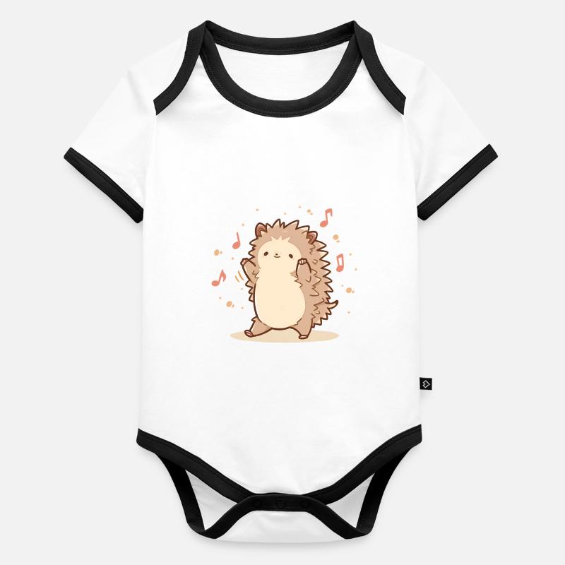 Cute hedgehog dancer Organic Baby Contrasting Bodysuit