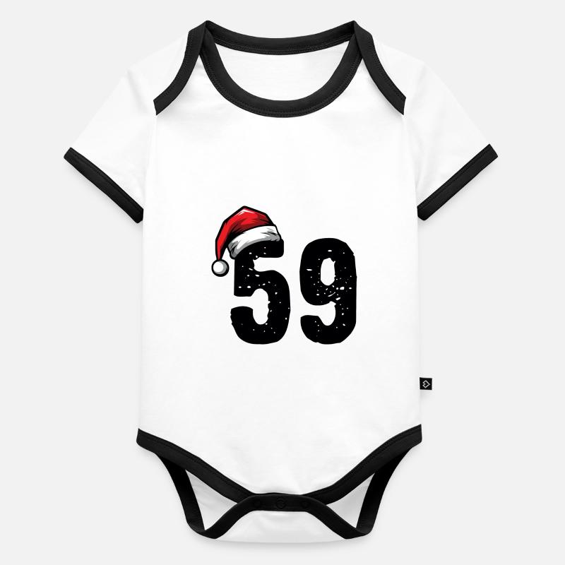 59 Number Christmas Organic Baby Contrasting Bodysuit