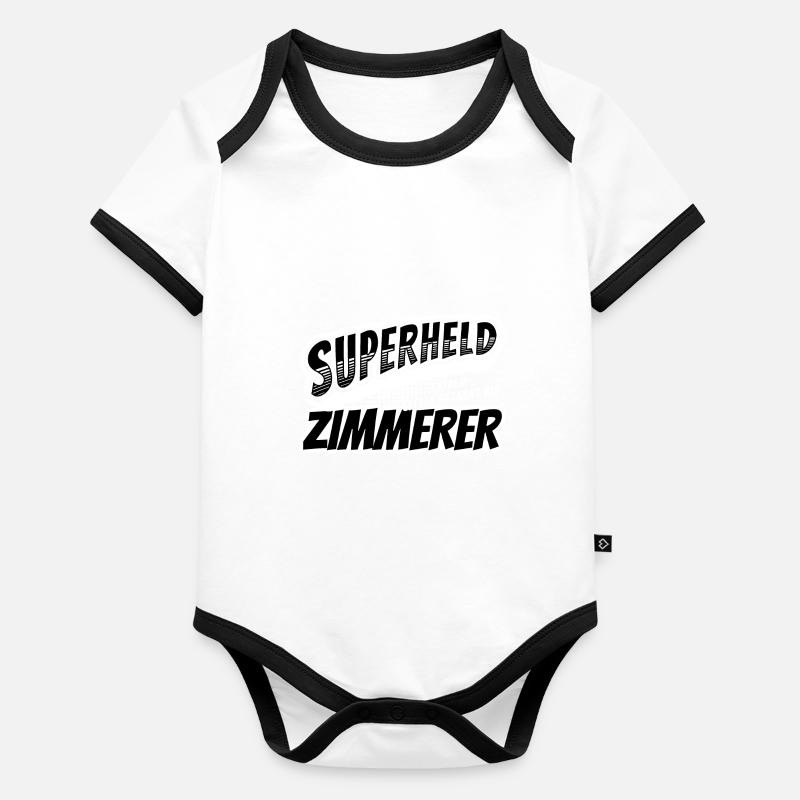 Superheld, clever getarnt als Zimmerer Baby Bio-Kurzarm-Kontrastbody
