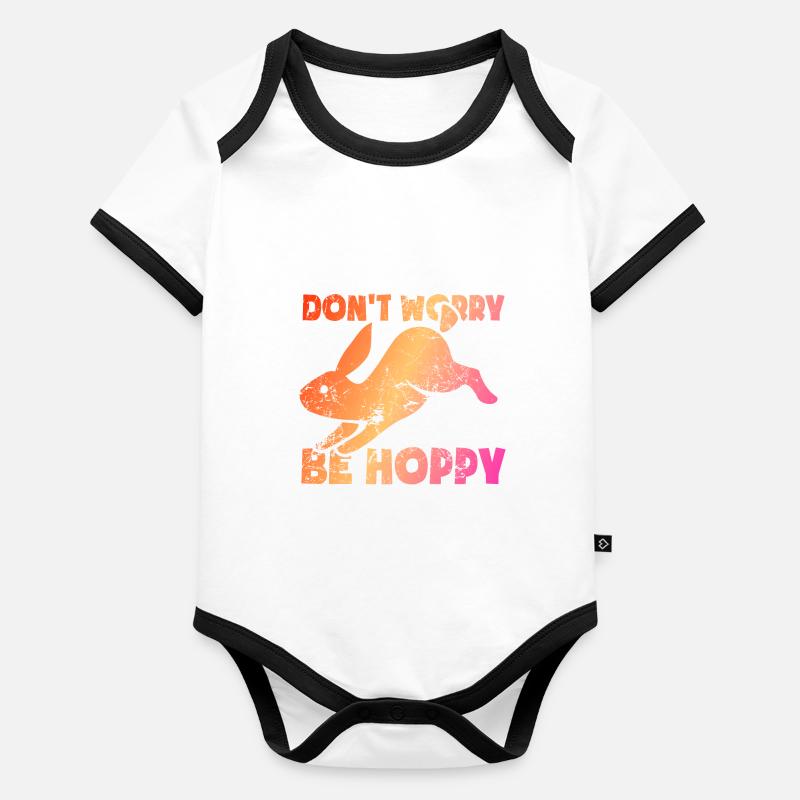 Ne vous inquiétez pas, soyez houblonné Body Bébé bio contrasté manches courtes