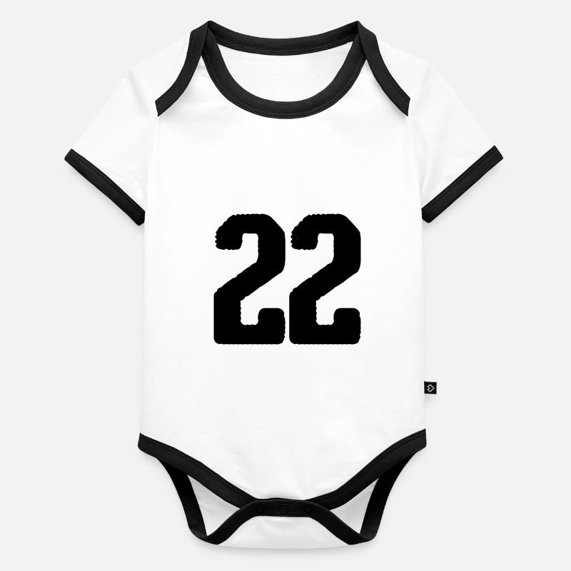 Maillot à 22 numéros Body Bébé bio contrasté manches courtes