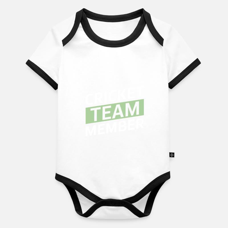 Équipe de cricket Body Bébé bio contrasté manches courtes