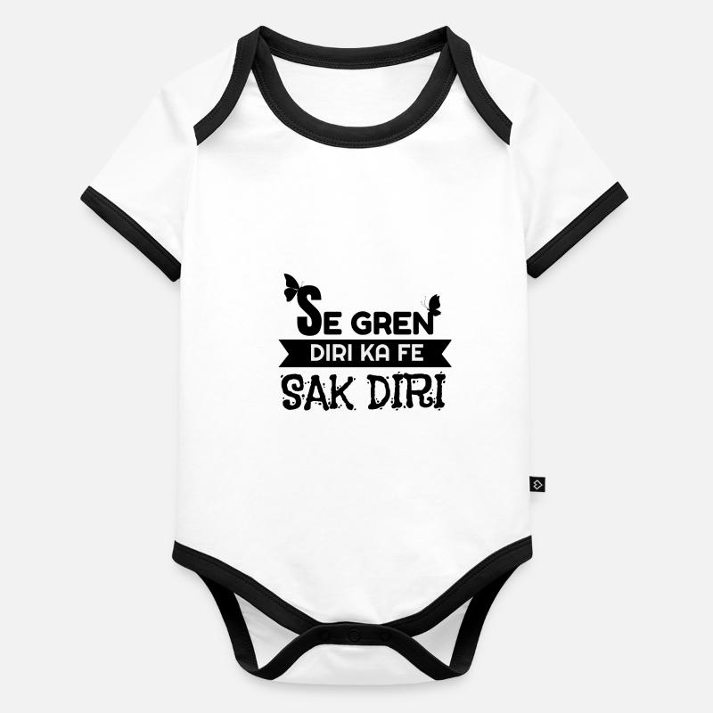Se gren diri ka fe sak diri Body Bébé bio contrasté manches courtes
