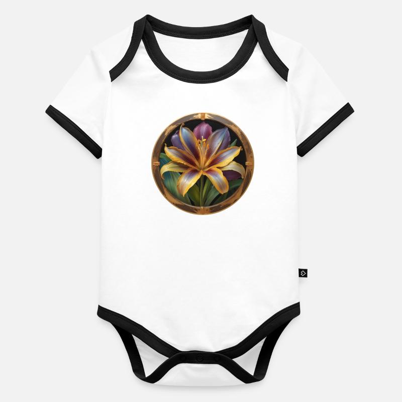 Lilac flower in bloom Organic Baby Contrasting Bodysuit