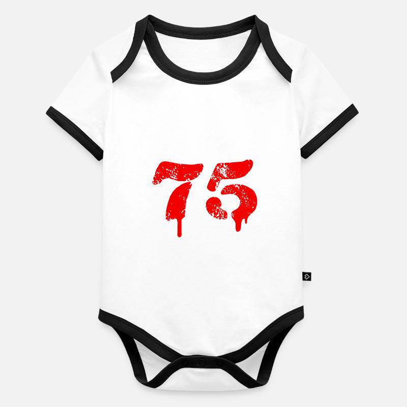 Symbole numérique 75 Body Bébé bio contrasté manches courtes