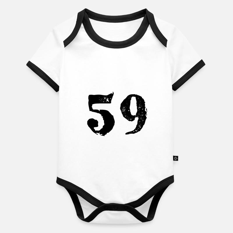 59 Number jersey Organic Baby Contrasting Bodysuit
