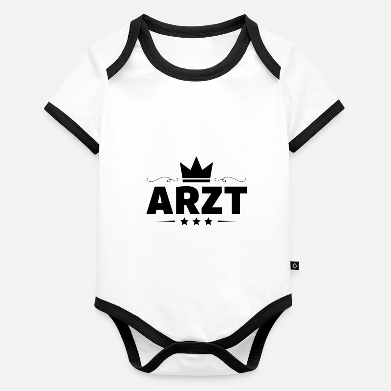 Arzt Beruf Baby Bio-Kurzarm-Kontrastbody