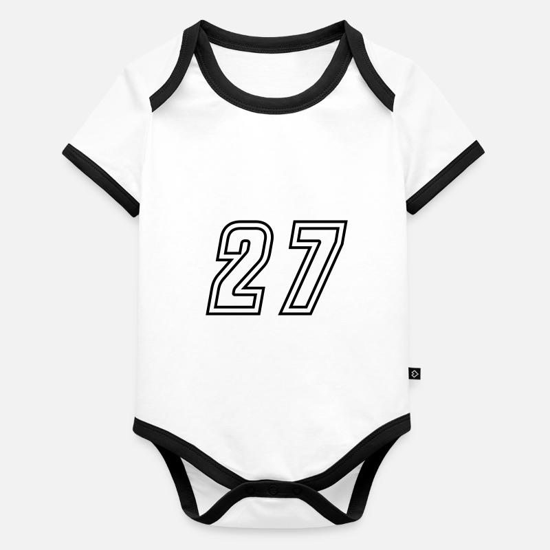 27 Numéro de numéro Body Bébé bio contrasté manches courtes