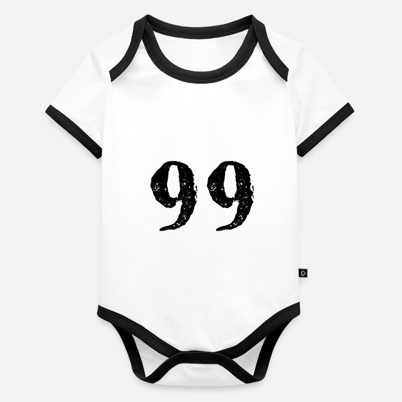 Maillot numéro 99 Body Bébé bio contrasté manches courtes